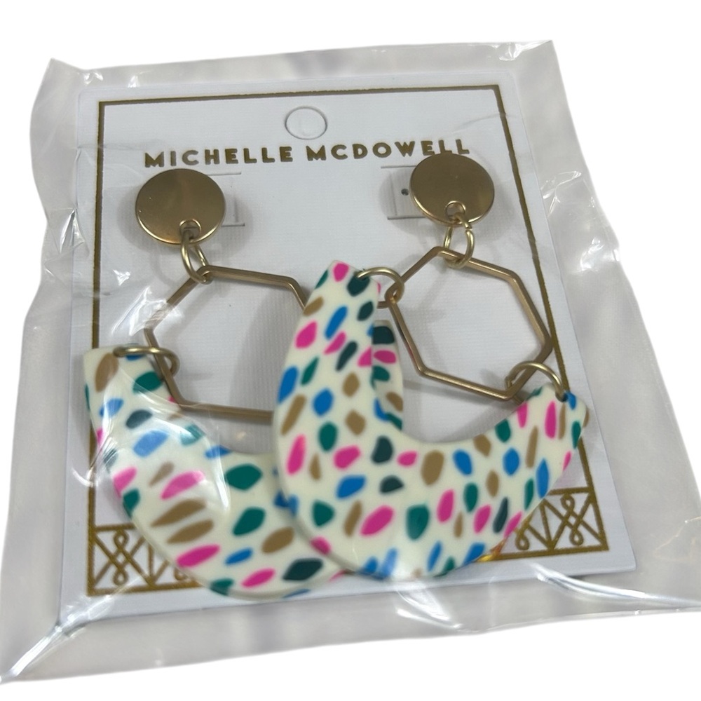 4/$25 NWT Multicolor Earrings Michelle McDowell bright fun